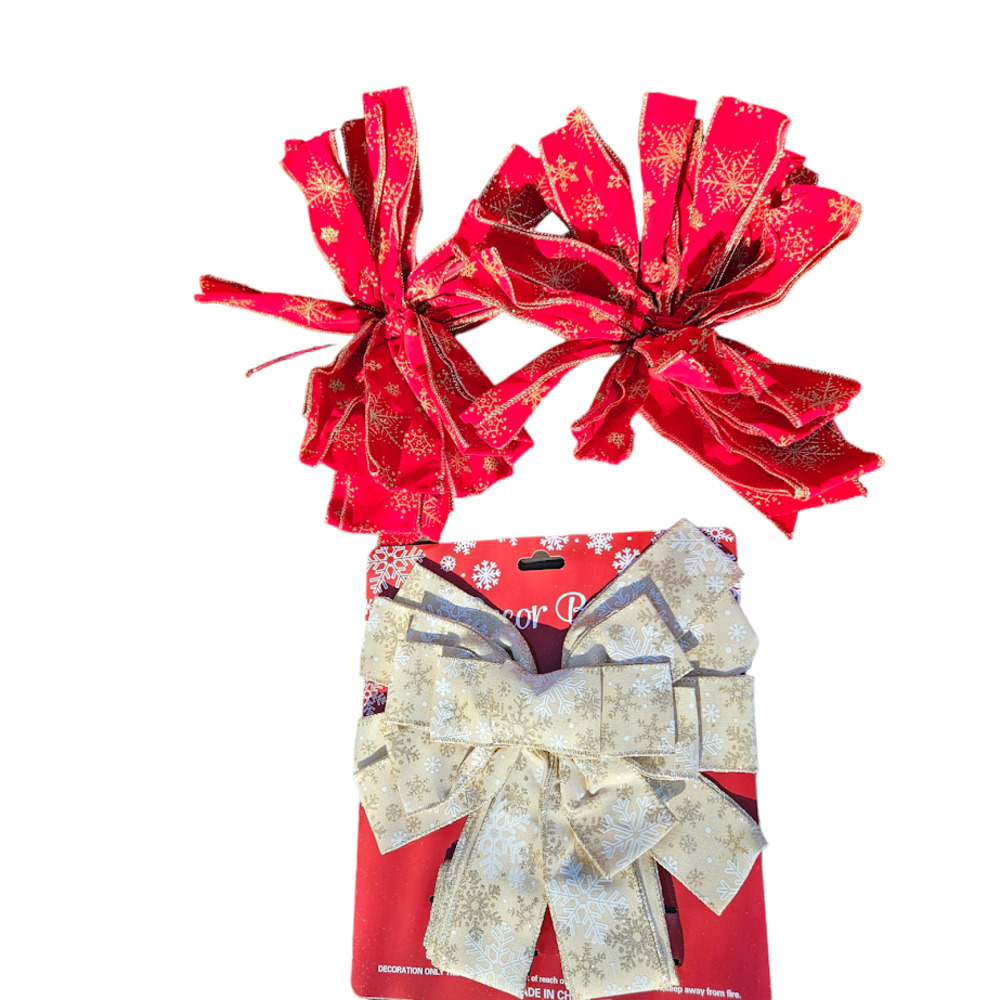 Christmas Decoration Big Bows Lot of 3 Bows, Holiday Decoration,‎ Tree, Outdoors